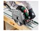 Parkside cirkelzaag met geleiderail en afzuiging.