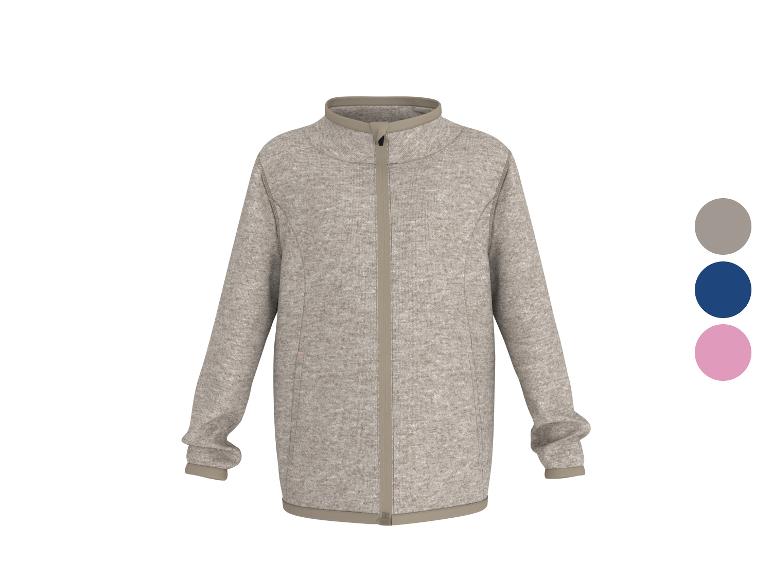 Beige fleecejack met rits en drie kleuropties.