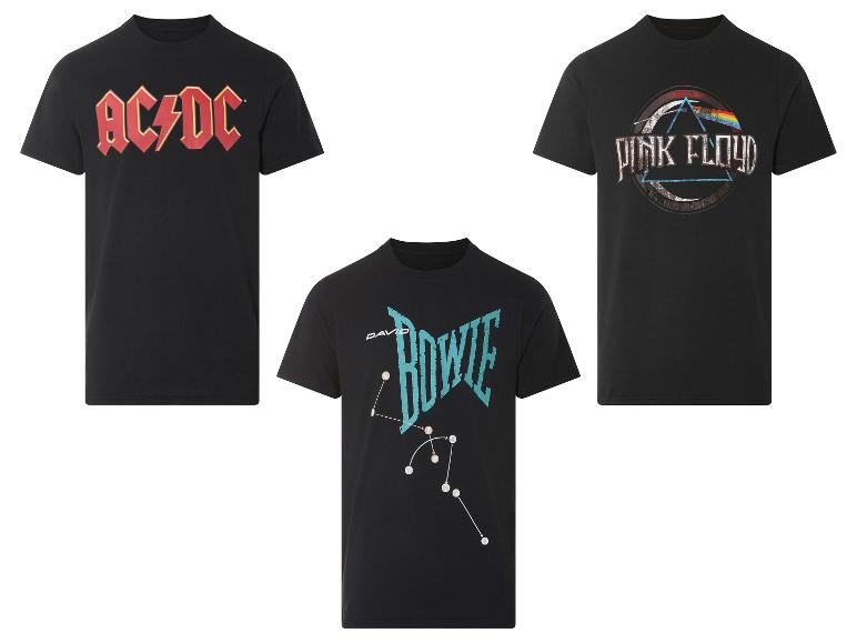 AC/DC, Pink Floyd en David Bowie T-shirts.