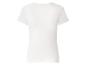 Wit geribbeld dames T-shirt met korte mouwen, achterkant