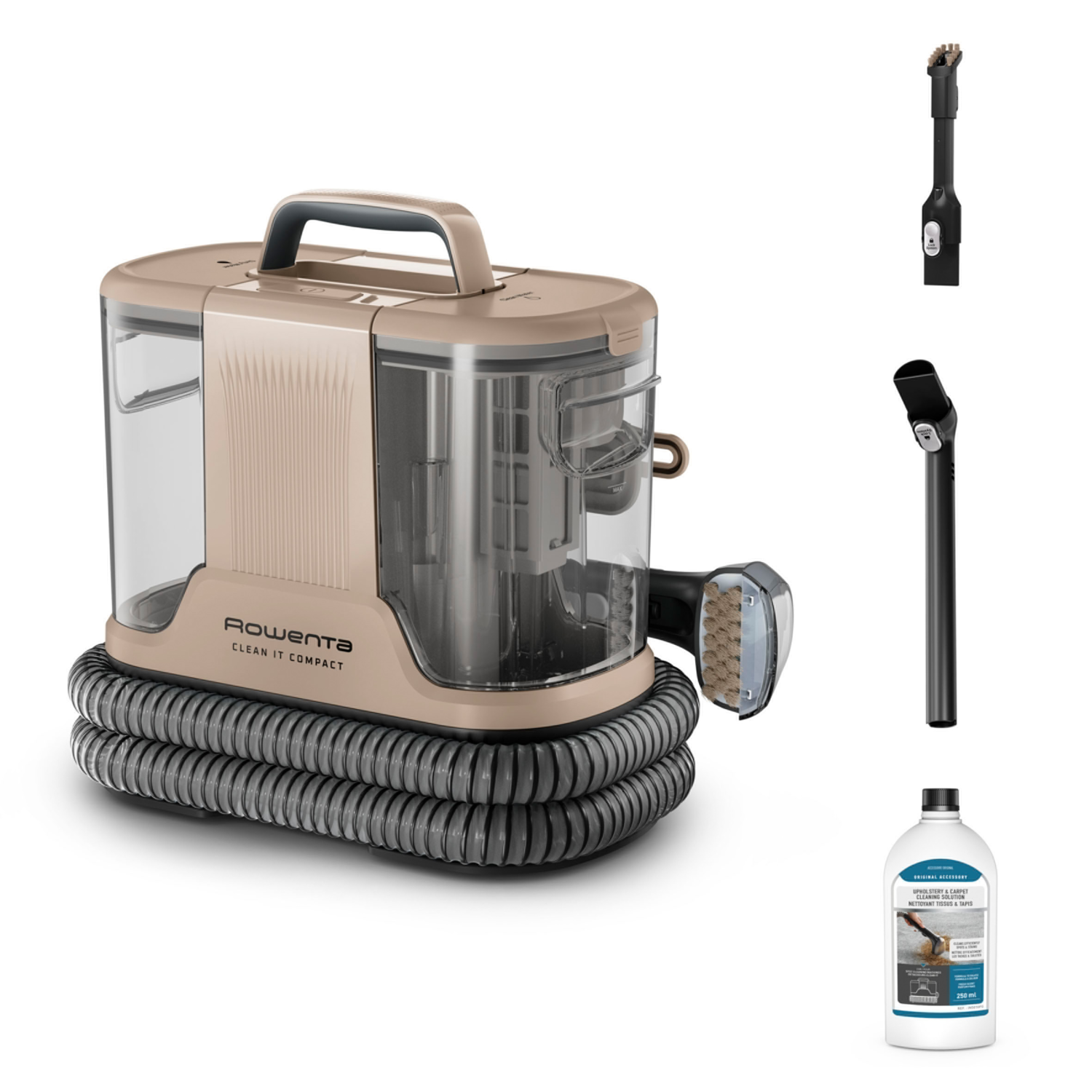ROWENTA Clean It Compact Vlekkenreiniger IN3010, met dubbeltanksysteem.