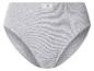 Grijze geribbelde katoenen slip met een 'LOVE COTTON'-label op de tailleband.