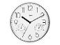 Witte wandklok met geïntegreerde thermometer en hygrometer.