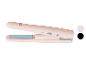 Roze stijltang met blauwe details en temperatuurregeling.