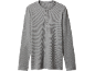 Grijs Henley-shirt met lange mouwen voor heren met wafeltextuur