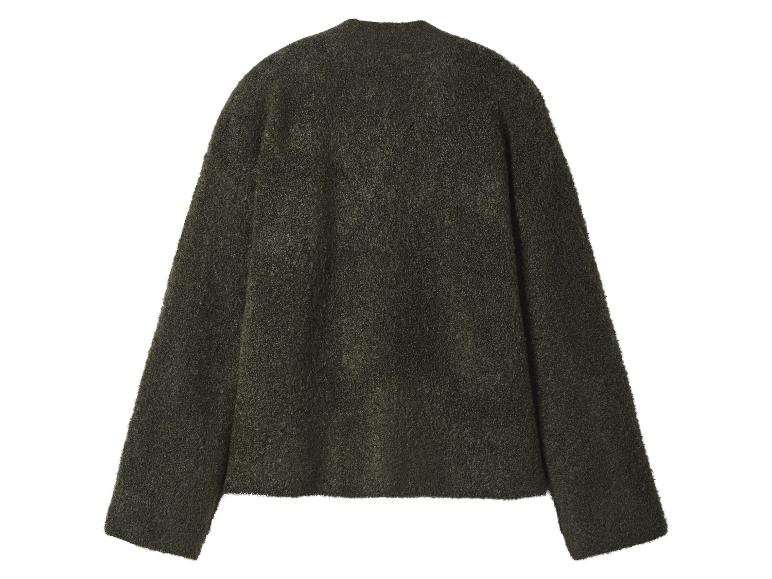 Donkergroene, lange mouw, gebreide trui