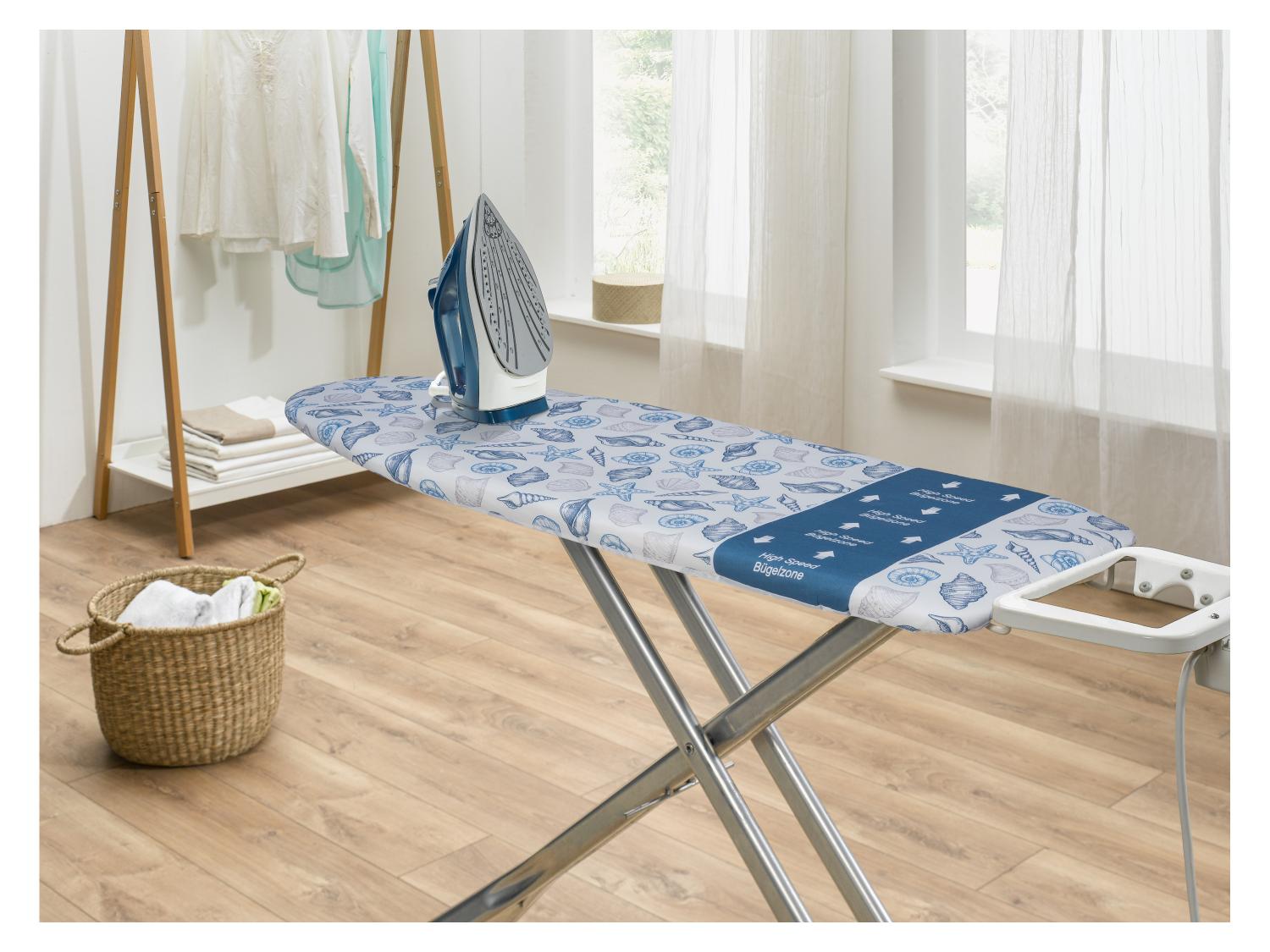 MinoCino Strijkplankhoes 115 x 35 cm, dikke strijkplankovertrekken met 6 mm vilten vulling, verstelbaar trekkoord, klittenbandsluitingen, bloemen en