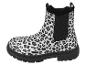 Chelsea boot met luipaardprint, zwarte elastische zijpanelen en zool