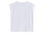 Witte, mouwloze t-shirt met ronde hals.