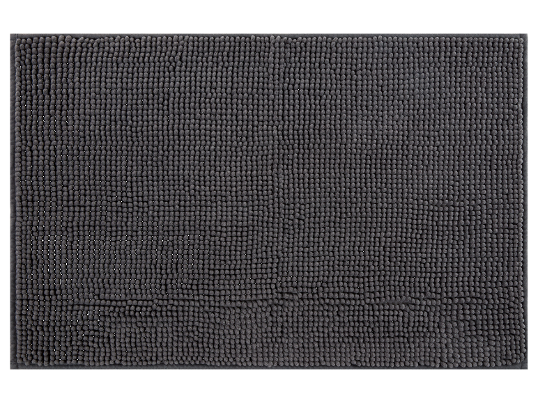 Donkergrijze badmat met zachte textuur.