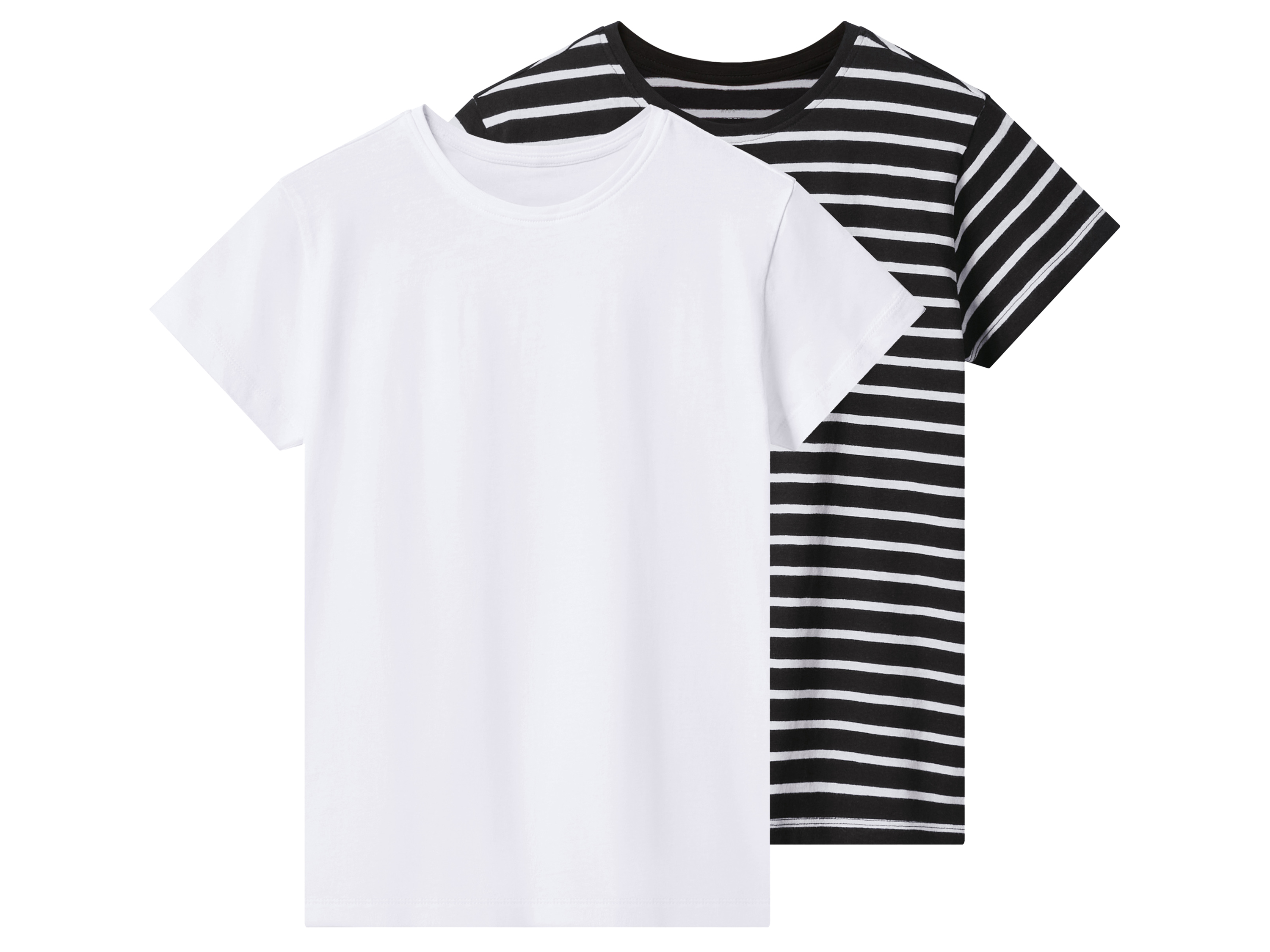 Esmara Kids Set van 2 kinder T-shirts (Zwart/wit, 134/140)