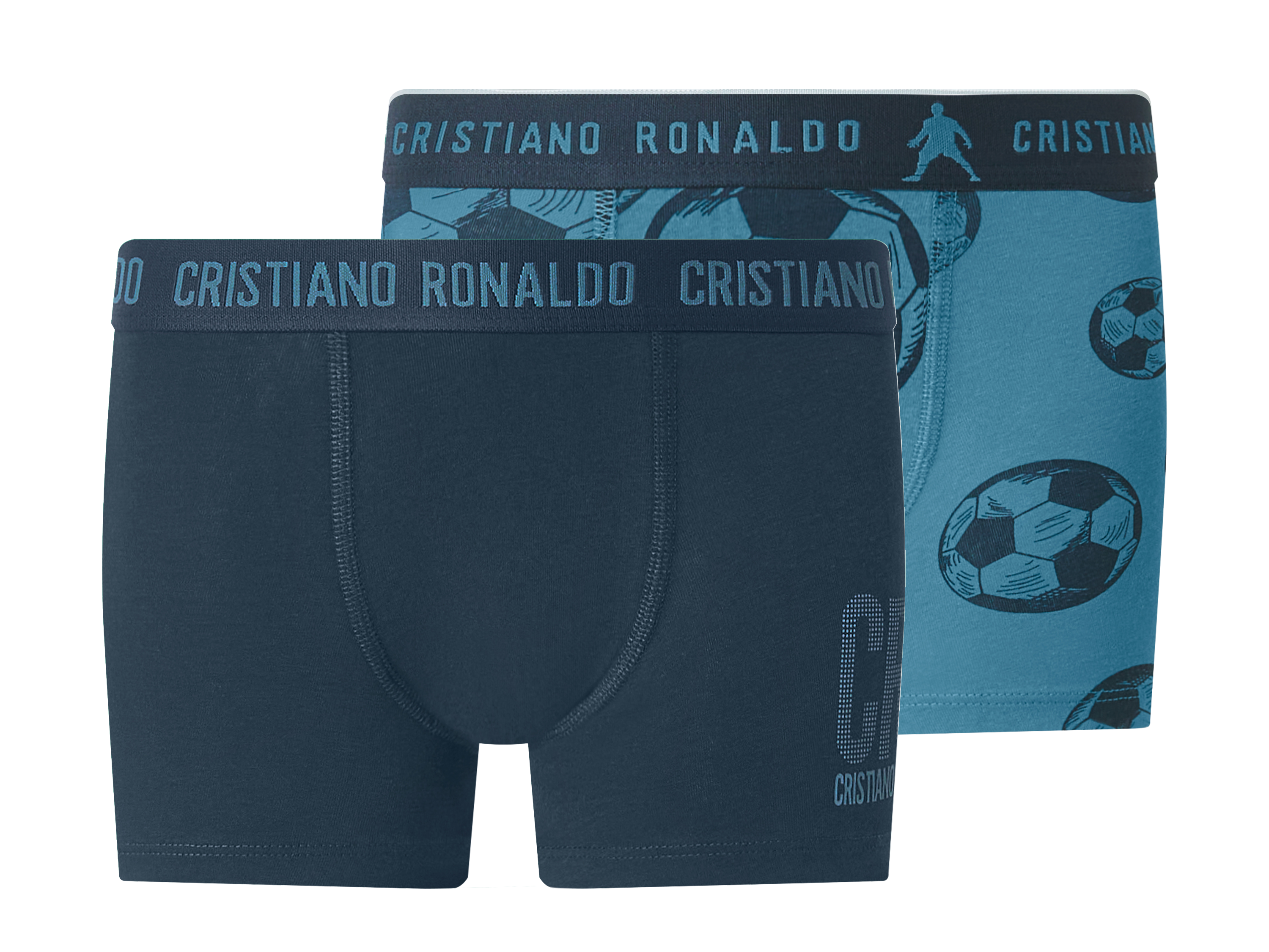CR7 Set van 2 jongens boxers (Donkerblauw/blauw, 110/116)