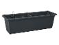 Donkergrijze rechthoekige zelfwaterende plantenbak met waterniveau-indicator