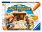 Bordspel met Egyptisch thema waarbij kinderen schatten zoeken door raadsels op te lossen.