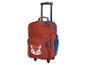 Kinderkoffer op wielen, vos-design, rood en blauw.