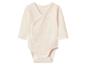 Crèmekleurige romper met lange mouwen en overslagsluiting voor baby's