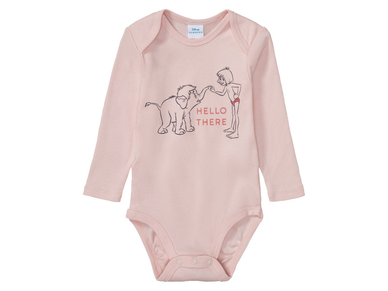 Roze baby romper met lange mouwen met Disney's Jungle Book print.