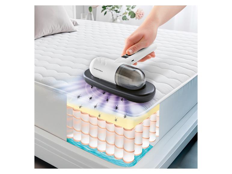 Handmatrasstofzuiger verwijdert huisstofmijten van een matras.
