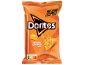 Oranje zak knapperige maïschips met kaassmaak, met Nutri-Score B.