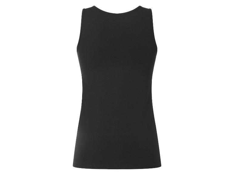 Zwarte mouwloze damestop, achteraanzicht