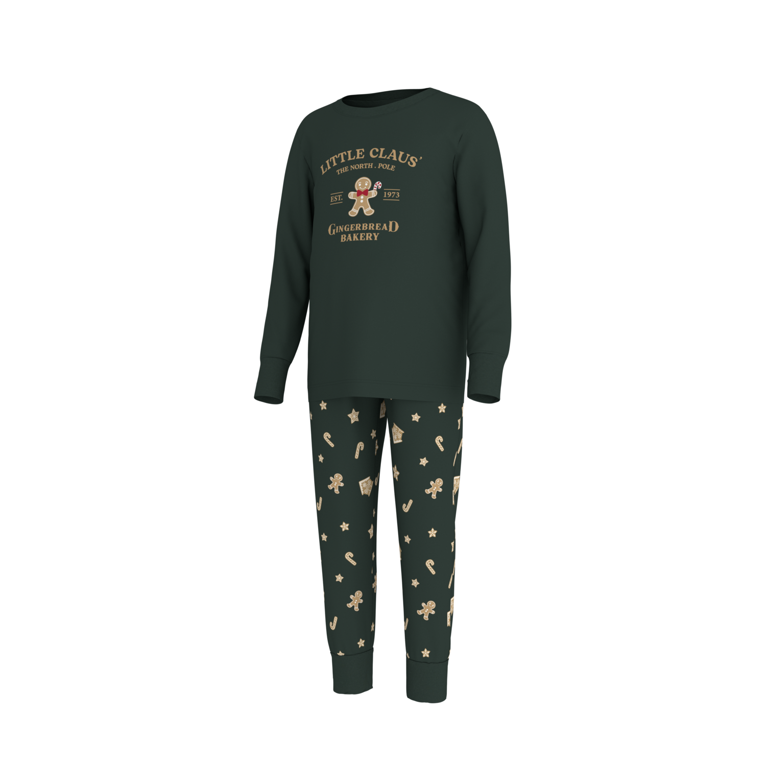 LUPILU Kinder pyjama, lang (groen, 110/116)