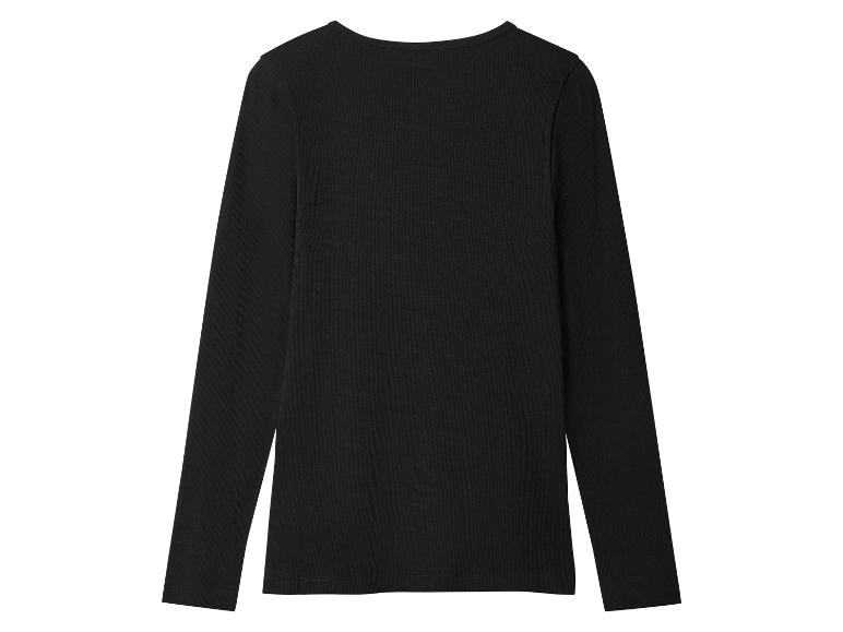 Zwart geribbeld T-shirt met lange mouwen