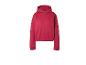 Rode hoodie met elastische zoom en manchetten.