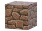 Bruine kubus met een gestructureerd steen- of baksteenpatroon