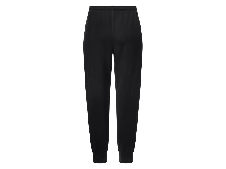 Zwarte joggingbroek met elastische boorden, achteraanzicht.