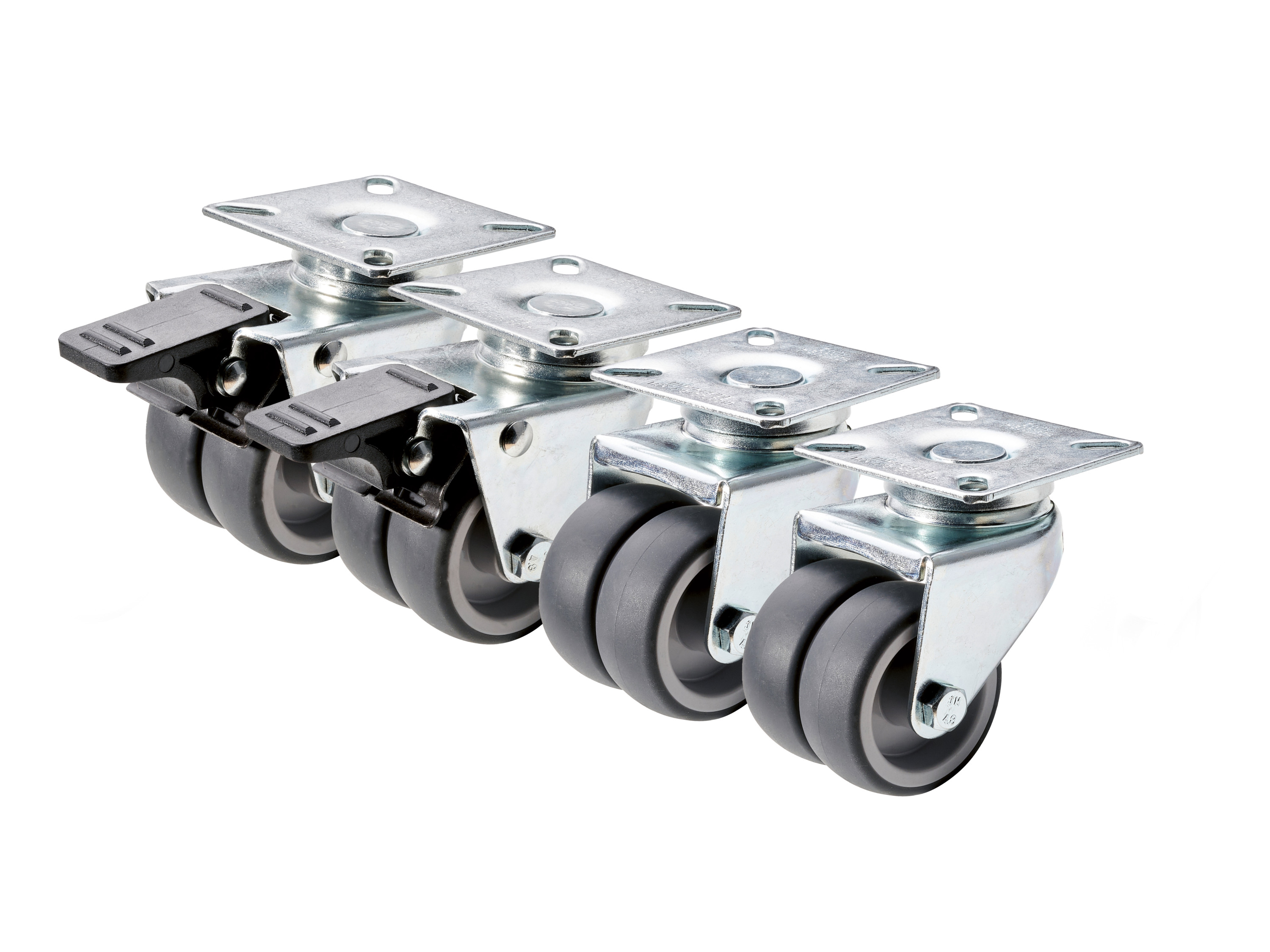 PARKSIDE Wieltjes set, zwenkwielen voor meubels en kisten (Dubbele wielen, 4-delig)