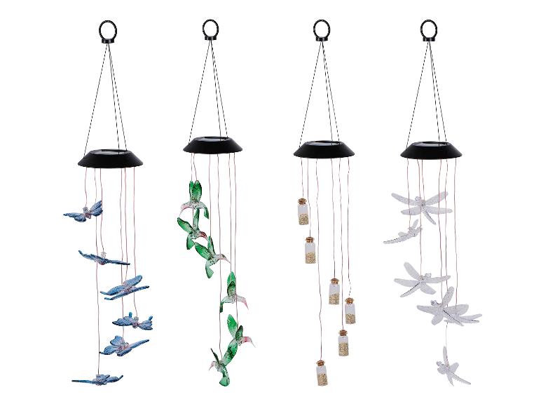 Solar windlichten met vlinders, kolibries en libellen.