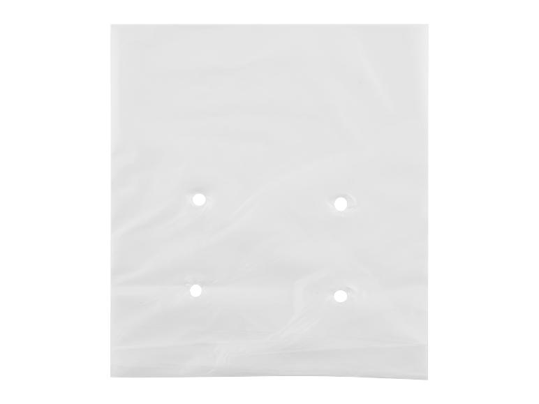 Een witte plastic zak met gaatjes