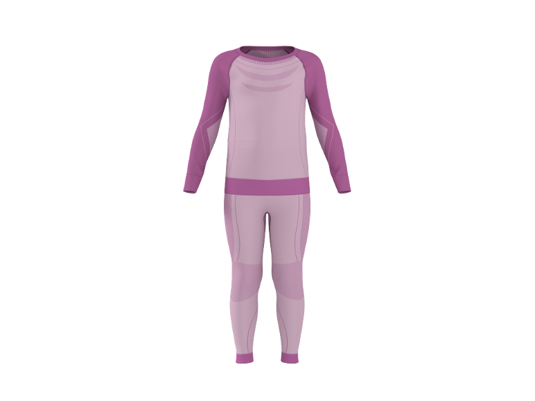 Roze en paarse thermische ondergoedset voor dames