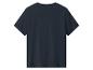 Donkerblauw kinder T-shirt met korte mouwen, achterkant.