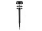 Zwarte solar tuinlamp met grondspies, 37 cm hoog.