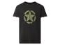 Zwart T-shirt met grote groene ster in cirkel en logo op de mouw
