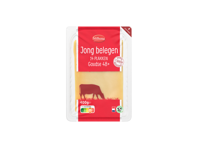 Milbona Jong belegen Goudse 48+ kaasplakken (400g)