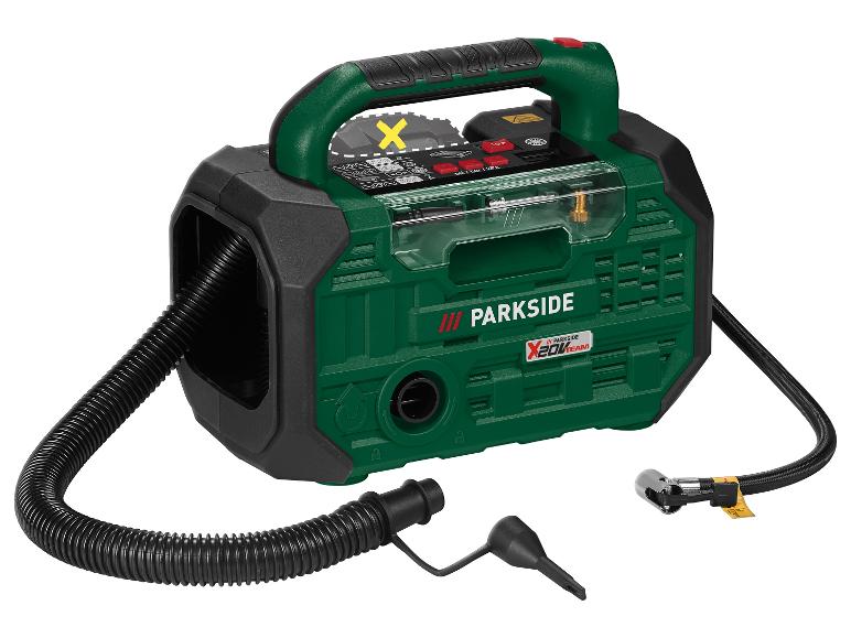 Parkside draagbare bandencompressor.