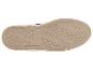 Espadrillezool met een gestructureerd patroon en gevlochten jute rand.