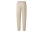 Beige dames joggingbroek met elastische tailleband en boorden.