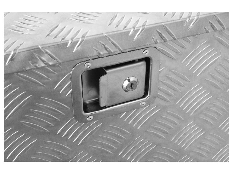 Afgesloten aluminium kist met antislip oppervlak.