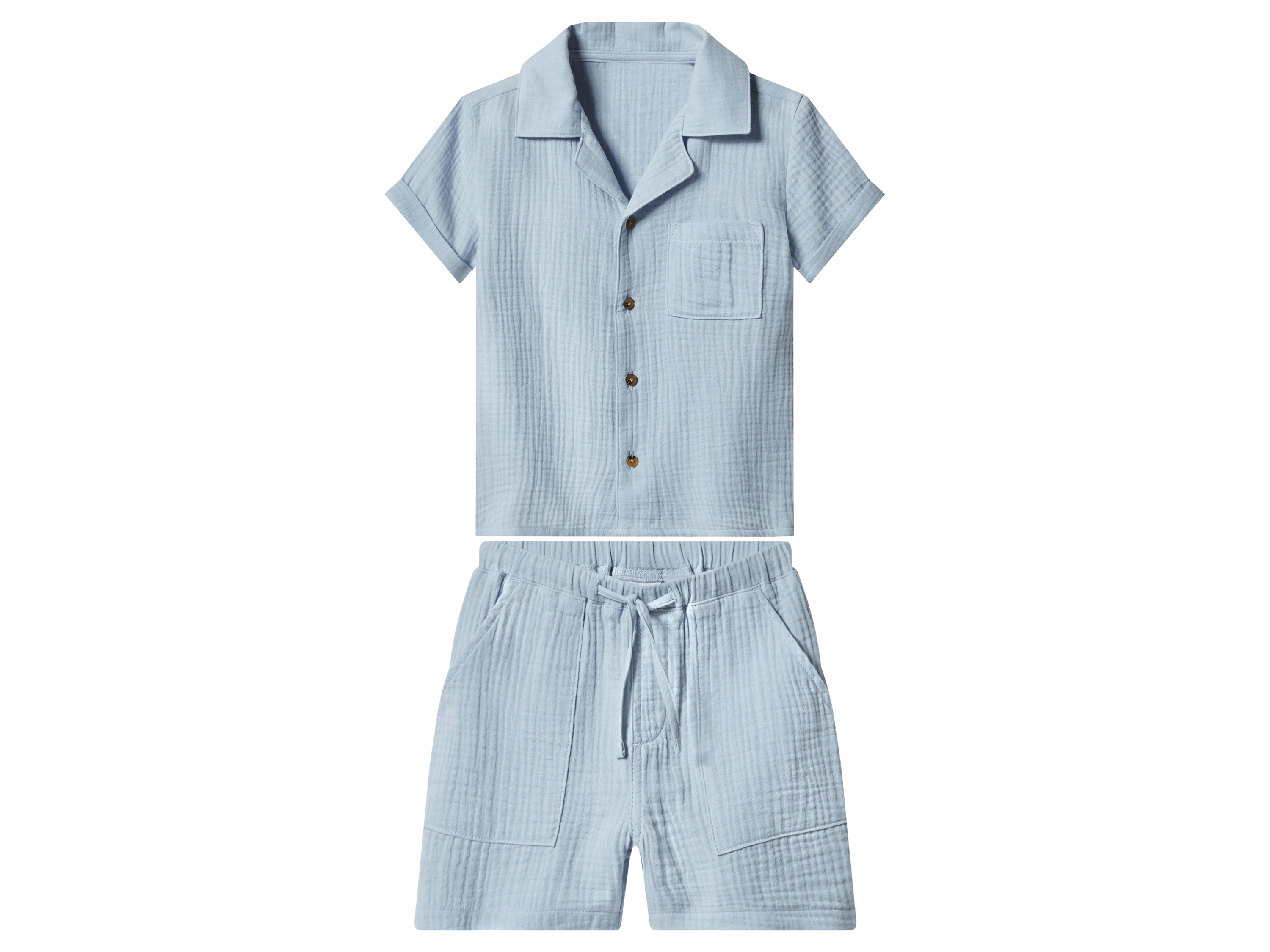 lupilu Mousseline kinderset (Blauw, 122/128)