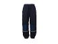 Donkerblauwe kinder joggingbroek met reflecterende strepen en kniestukken.