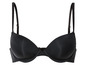 Een zwarte bh met gladde cups.
