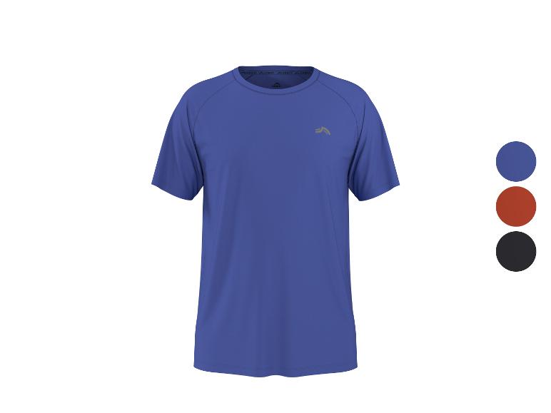 Blauw sportshirt met korte mouwen, met kleuropties: blauw, roestbruin, zwart.