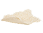 Wit pluizig vloerkleed met de onderkant zichtbaar