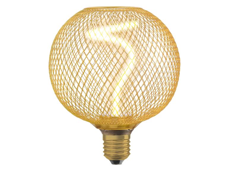 Gouden gloeilamp met gaaspatroon.