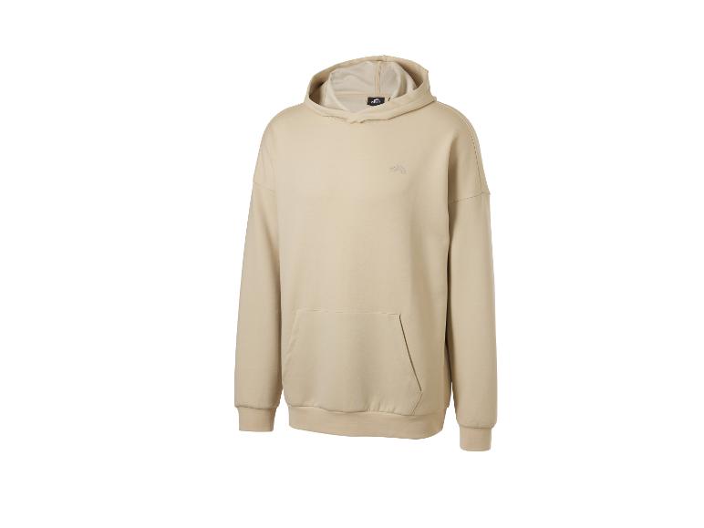 Beige hoodie met logo op de borst