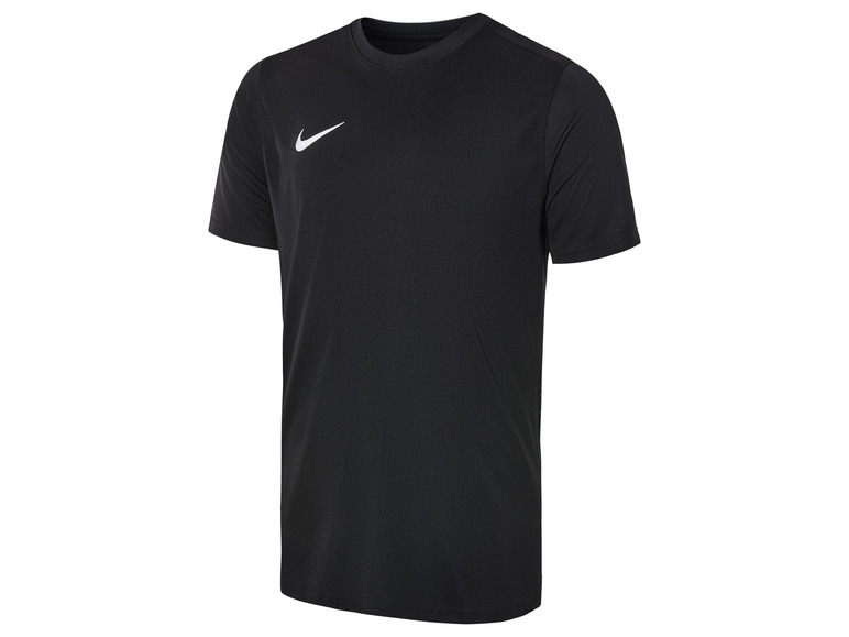 Zwart Nike trainingshirt met witte swoosh.