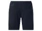 Marineblauwe casual herenshort, achteraanzicht.